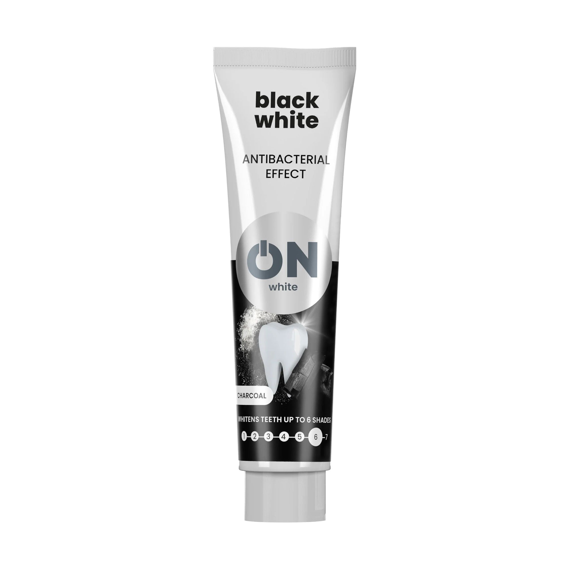 Відбілювальна зубна паста Tolpa White On Black White Antibacterial Effect Toothpaste Активоване вугілля, 75 мл