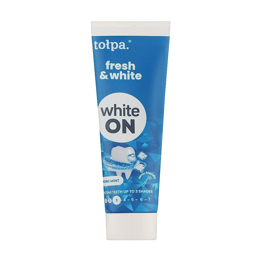 Відбілювальна зубна паста Tolpa White On Fresh &amp; White Toothpaste Сильна м'ята, 75 мл